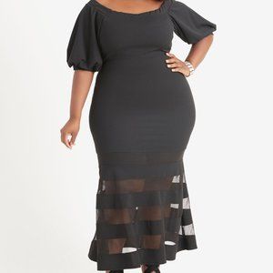 Brand new Off The Shoulder Mesh Paneled Gown by Ashley Stewart's